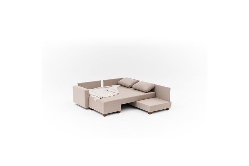 Hjørnesovesofa Iroulport Høyre Beige - Beige - Møbler - Sofaer - Sovesofaer