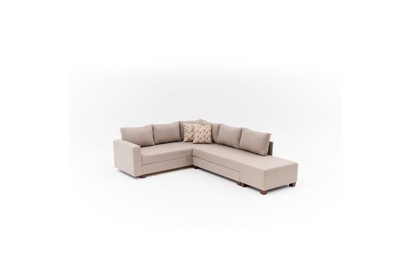 Hjørnesovesofa Iroulport Høyre Beige, Beige