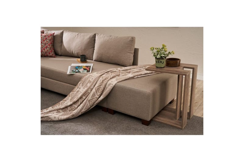 Hjørnesovesofa Iroulport Høyre Beige - Beige - Møbler - Sofaer - Sovesofaer