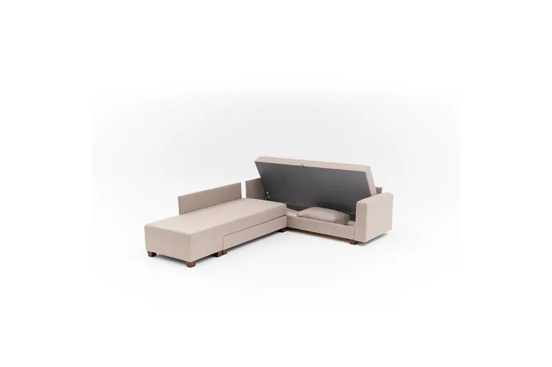 Hjørnesovesofa Iroulport Venstre Beige - Beige - Møbler - Sofaer - Sovesofaer
