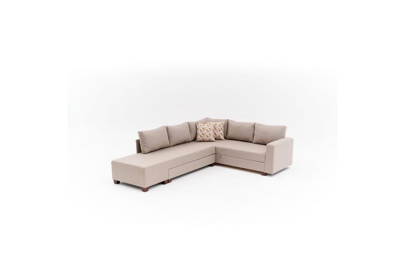 Hjørnesovesofa Iroulport Venstre Beige - Beige - Møbler - Sofaer - Sovesofaer