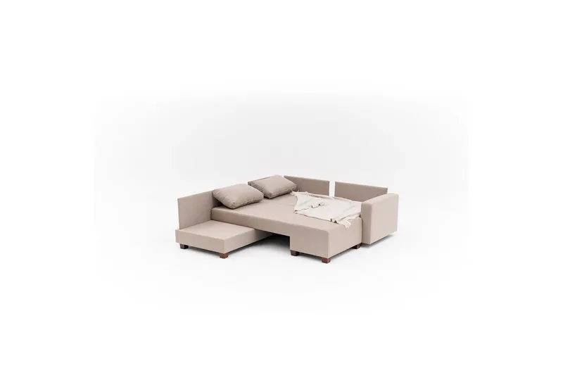 Hjørnesovesofa Iroulport Venstre Beige - Beige - Møbler - Sofaer - Sovesofaer