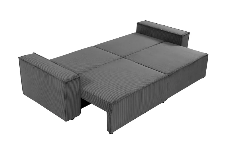 Hobson 3-seter Sovesofa 245 cm med Oppbevaring i Manchesterstoff - Blå - Møbler - Sofaer - Sofa 3 seter