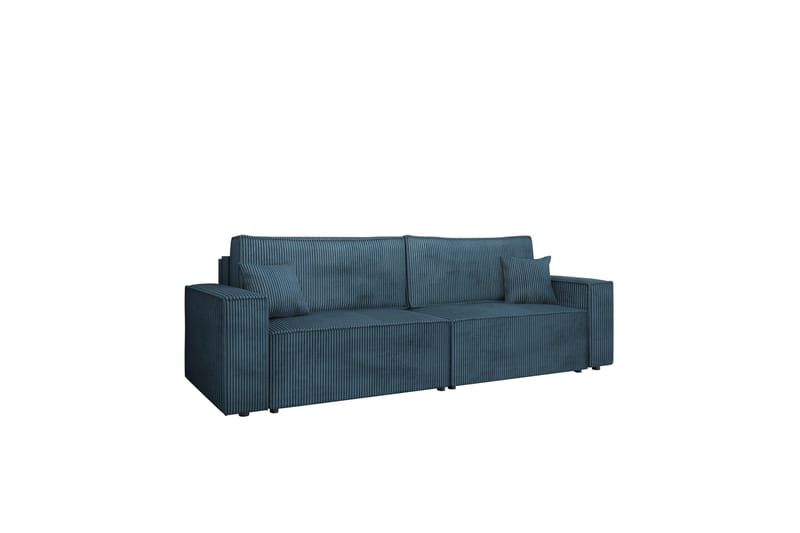 Hobson 3-seter Sovesofa 245 cm med Oppbevaring i Manchesterstoff - Blå - Møbler - Sofaer - Sofa 3 seter