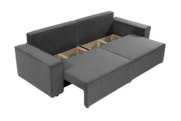 Hobson 3-seter Sovesofa 245 cm med Oppbevaring i Manchesterstoff - Brun - Møbler - Sofaer - Sofa 3 seter