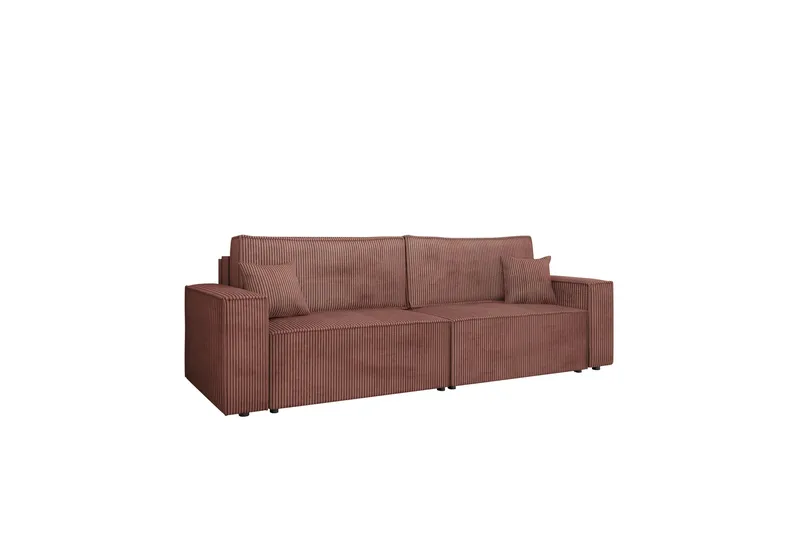 Hobson 3-seter Sovesofa 245 cm med Oppbevaring i Manchesterstoff - Brun - Møbler - Sofaer - Sofa 3 seter