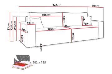 Hobson Sofa 3-seter - Blå - Møbler - Sofaer - Sofa 3 seter