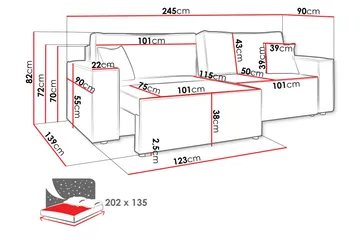 Hobson Sofa 3-seter - Mørk grå - Møbler - Sofaer - Sofa 3 seter