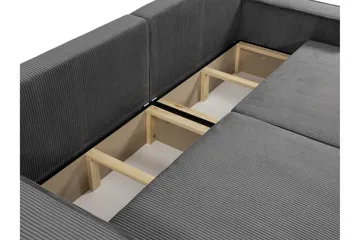 Hobson Sovesofa 3-seter i Plysj - Grå - Møbler - Sofaer - Sovesofaer