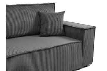 Hobson Sovesofa 3-seter i Plysj - Grå - Møbler - Sofaer - Sovesofaer