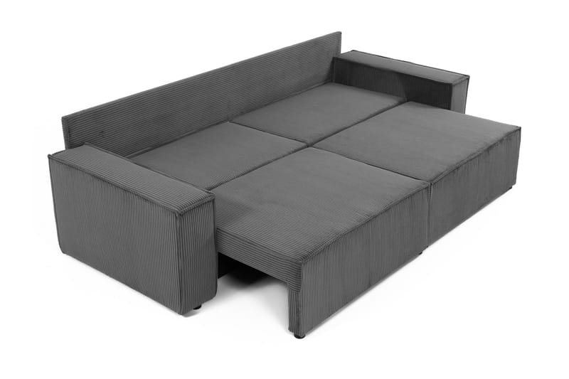 Hobson Sovesofa 3-seter i Plysj - Grå - Møbler - Sofaer - Sovesofaer