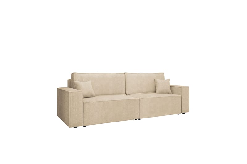 Hobson Sovesofa 3-seter i Plysj - Beige - Møbler - Sofaer - Sovesofaer