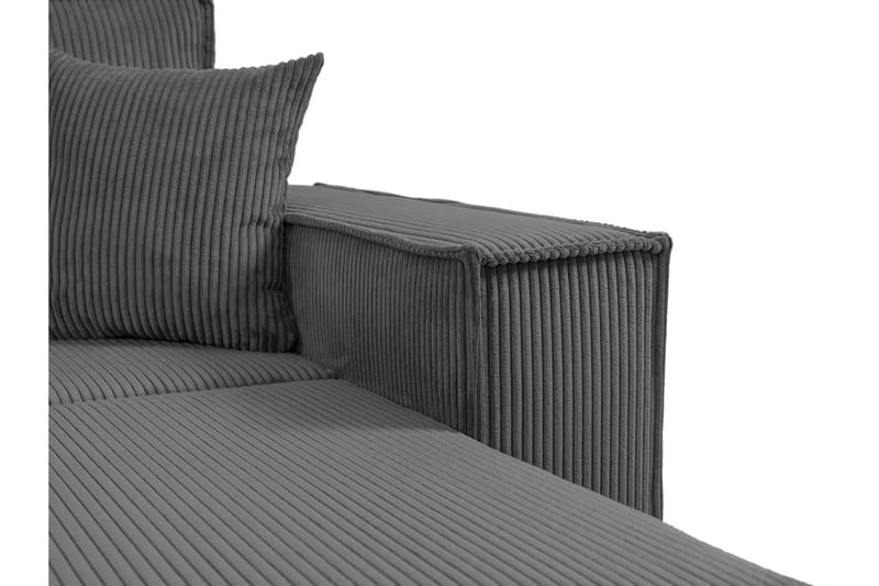 Hobson Sovesofa 3-seter i Plysj - Grå - Møbler - Sofaer - Sovesofaer