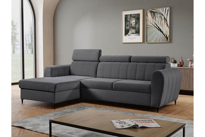 Hoffman Sofa med Sjeselong 3-seter - Grå - Møbler - Sofaer - Sofa med sjeselong