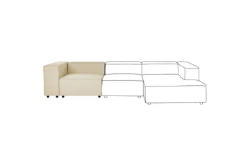 Hörnsektion Beliani Aprica Beige, svart, Linne Beige - Beige - Møbler - Sofaer - Modulsofaer - Hjørnemodul