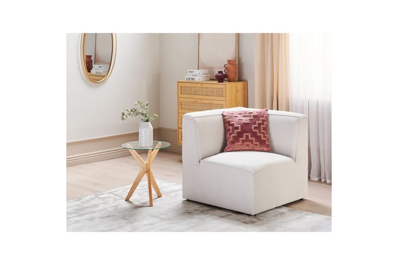 Hörnsektion Beliani Lemvig Beige White - Møbler - Sofaer - Modulsofaer - Hjørnemodul