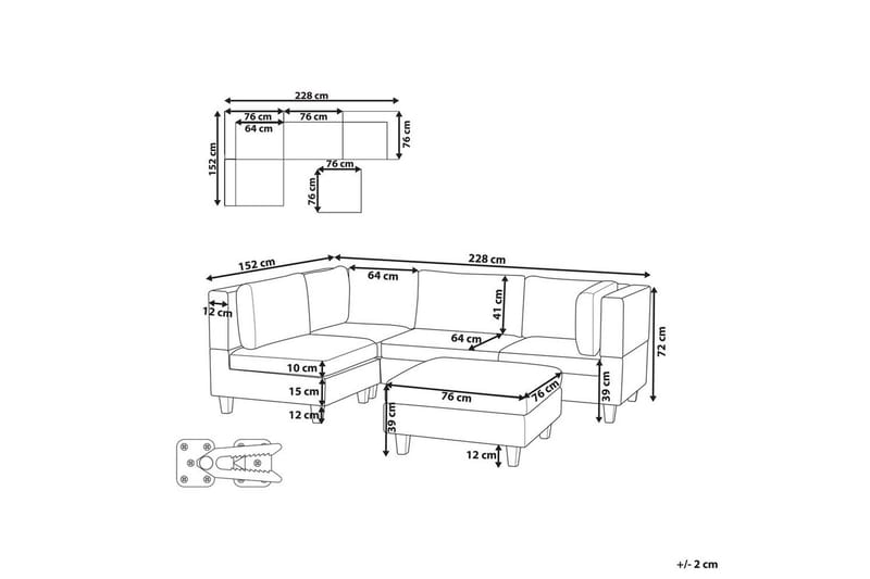 Hörnsoffa Beige, Black - Møbler - Sofaer - Modulsofaer - Komplett modulsofa