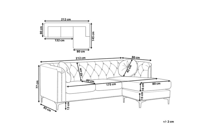Hörnsoffa Beliani Flen Högervänd Right-faced - Møbler - Sofaer - Sofagrupper