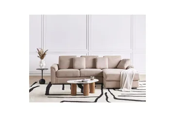 Hörnsoffa Beliani Kohlo Vänstervänd Taupe - Møbler - Sofaer - Sofagrupper