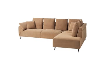 Hörnsoffa Beliani Lunner Beige, svart Brown||Black - Møbler - Sofaer - Sofagrupper