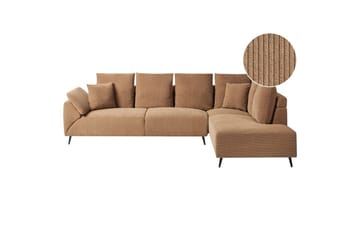 Hörnsoffa Beliani Lunner Beige, svart Brown||Black - Møbler - Sofaer - Sofagrupper