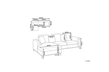 Hörnsoffa Beliani Oslo Högervänd Left-faced - Møbler - Sofaer - Sofa med sjeselong