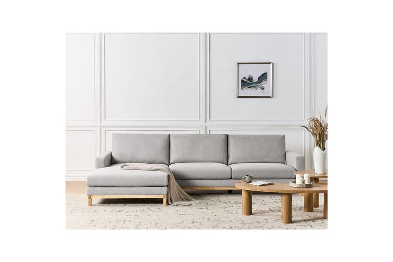 Hörnsoffa Beliani Siggard Beige, ljust trä Graphite grey||Light colored wood VALUE_MISSING_4 - Møbler - Sofaer - Sofagrupper