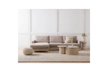 Hörnsoffa Beliani Siggard Beige, ljust trä Taupe||Light colored wood VALUE_MISSING_2 - Møbler - Sofaer - Sofagrupper