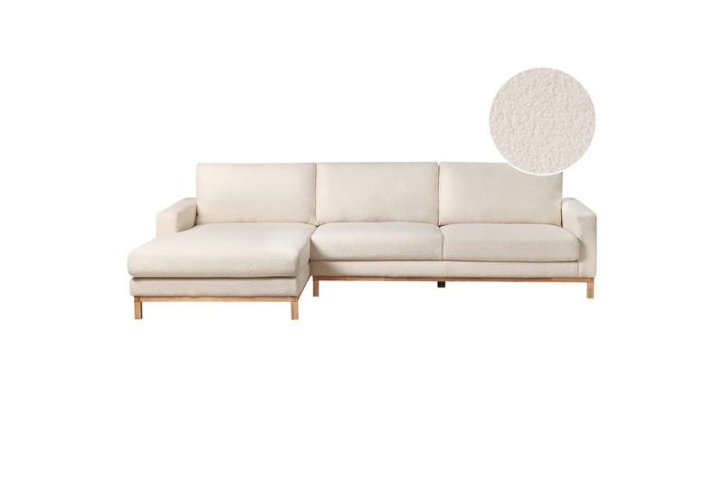 Hörnsoffa Beliani Siggard Beige, ljust trä White||Light colored wood VALUE_MISSING_3, undefined