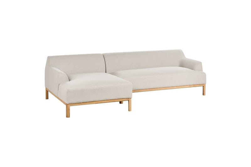 Hörnsoffa Beliani Sosjo Beige, ljust trä, Högervänd Beige||Light colored wood Left-faced - Møbler - Sofaer - Sofa med sjeselong