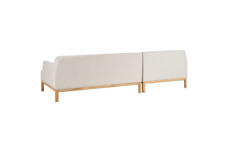 Hörnsoffa Beliani Sosjo Beige, ljust trä, Högervänd Beige||Light colored wood Left-faced - Møbler - Sofaer - Sofa med sjeselong