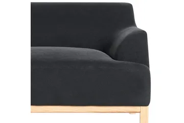 Hörnsoffa Beliani Sosjo Beige, ljust trä, Högervänd Black||Light colored wood Left-faced - Møbler - Sofaer - Sofa med sjeselong