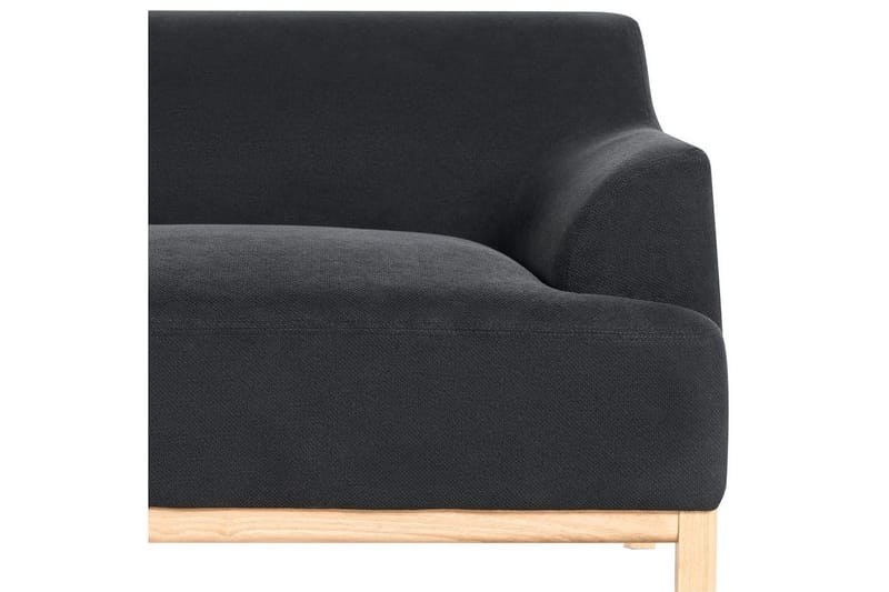 Hörnsoffa Beliani Sosjo Beige, ljust trä, Högervänd Black||Light colored wood Left-faced - Møbler - Sofaer - Sofa med sjeselong