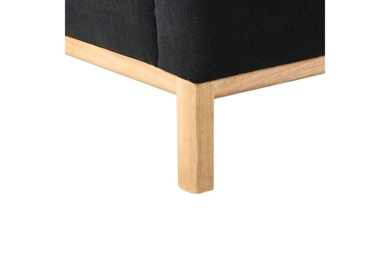 Hörnsoffa Beliani Sosjo Beige, ljust trä, Högervänd Black||Light colored wood Left-faced - Møbler - Sofaer - Sofa med sjeselong