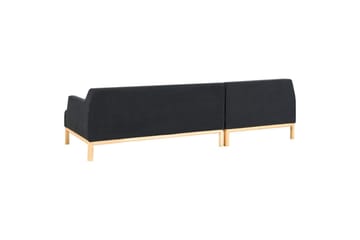 Hörnsoffa Beliani Sosjo Beige, ljust trä, Högervänd Black||Light colored wood Left-faced - Møbler - Sofaer - Sofa med sjeselong