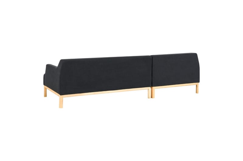 Hörnsoffa Beliani Sosjo Beige, ljust trä, Högervänd Black||Light colored wood Left-faced - Møbler - Sofaer - Sofa med sjeselong