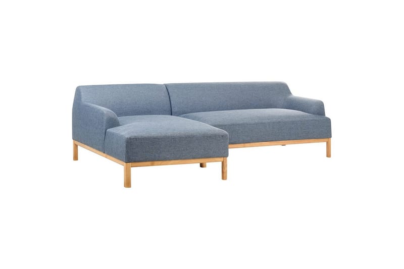 Hörnsoffa Beliani Sosjo Beige, ljust trä, Högervänd blue||Light colored wood Left-faced - Møbler - Sofaer - Sofa med sjeselong