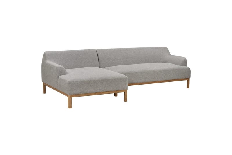 Hörnsoffa Beliani Sosjo Beige, ljust trä, Högervänd Grey||Light colored wood Left-faced - Møbler - Sofaer - Sofa med sjeselong
