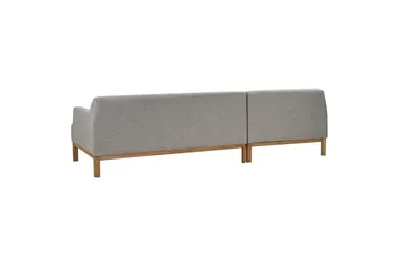 Hörnsoffa Beliani Sosjo Beige, ljust trä, Högervänd Grey||Light colored wood Left-faced - Møbler - Sofaer - Sofa med sjeselong