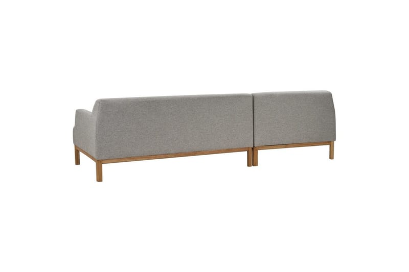 Hörnsoffa Beliani Sosjo Beige, ljust trä, Högervänd Grey||Light colored wood Left-faced - Møbler - Sofaer - Sofa med sjeselong