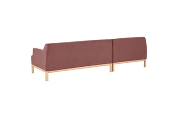 Hörnsoffa Beliani Sosjo Beige, ljust trä, Högervänd Red||Light colored wood Left-faced - Møbler - Sofaer - Sofa med sjeselong