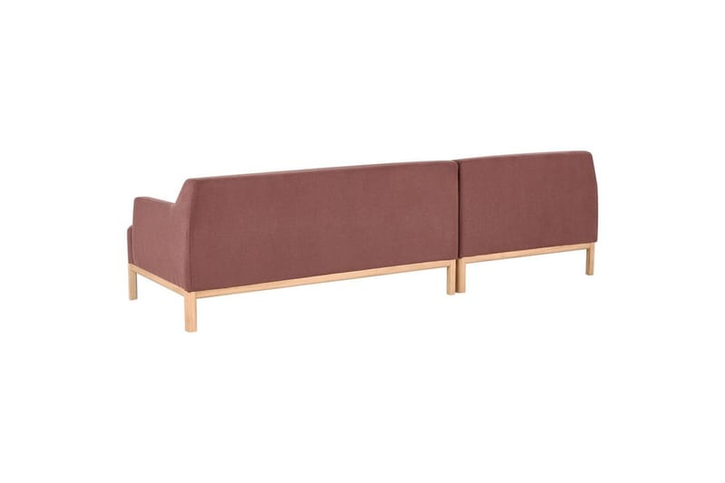 Hörnsoffa Beliani Sosjo Beige, ljust trä, Högervänd Red||Light colored wood Left-faced - Møbler - Sofaer - Sofa med sjeselong
