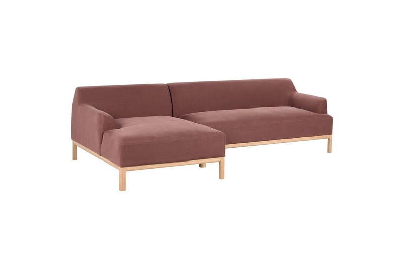 Hörnsoffa Beliani Sosjo Beige, ljust trä, Högervänd Red||Light colored wood Left-faced - Møbler - Sofaer - Sofa med sjeselong