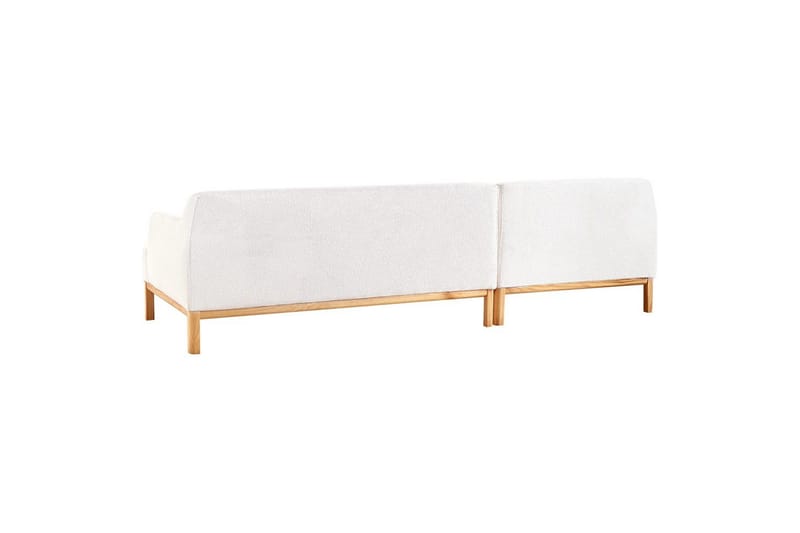 Hörnsoffa Beliani Sosjo Beige, ljust trä, Högervänd White||Light colored wood Left-faced - Møbler - Sofaer - Sofa med sjeselong