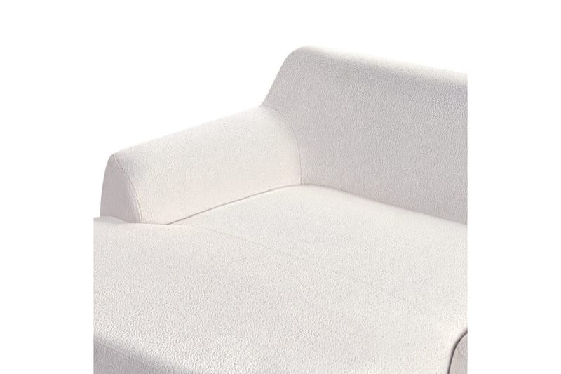 Hörnsoffa Beliani Sosjo Beige, ljust trä, Högervänd White||Light colored wood Left-faced - Møbler - Sofaer - Sofa med sjeselong