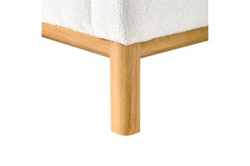 Hörnsoffa Beliani Sosjo Beige, ljust trä, Högervänd White||Light colored wood Left-faced - Møbler - Sofaer - Sofa med sjeselong