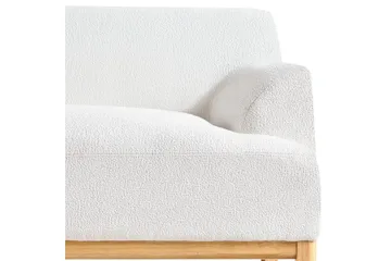 Hörnsoffa Beliani Sosjo Beige, ljust trä, Högervänd White||Light colored wood Left-faced - Møbler - Sofaer - Sofa med sjeselong