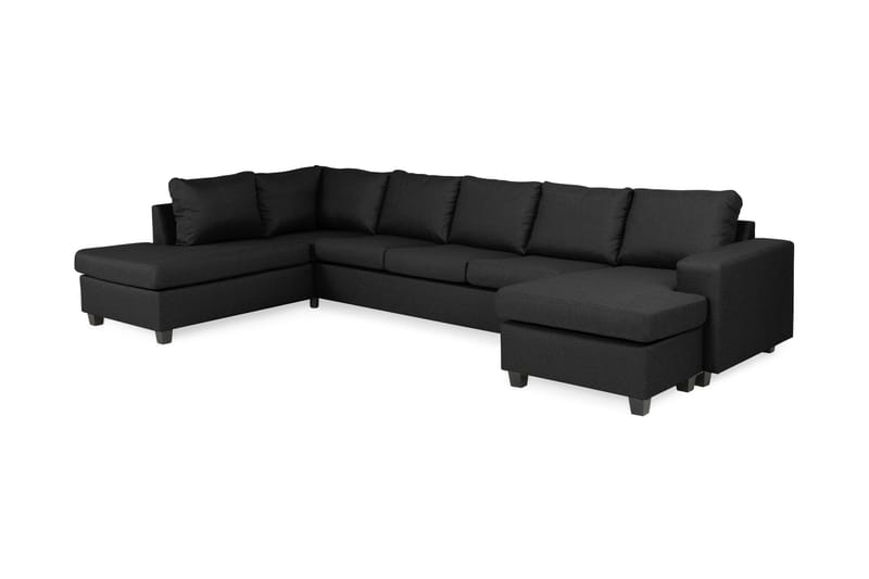 Houston U-sofa Large med Divan Høyre - Mørkegrå - U-sofa