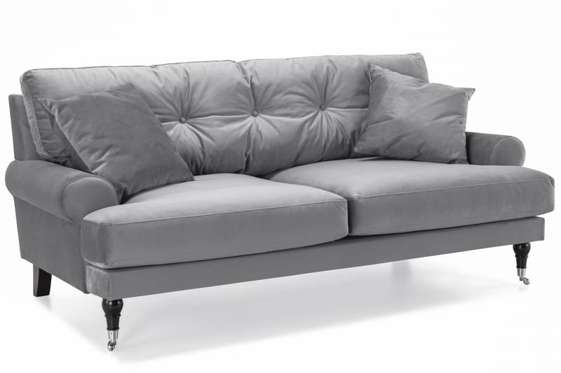 Andrew 2-seters Fløyelssofa - Lys grå - Møbler - Sofaer - 2 seter sofa