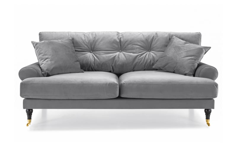 Andrew 2-seters Fløyelssofa - Lys grå - Møbler - Sofaer - 2 seter sofa